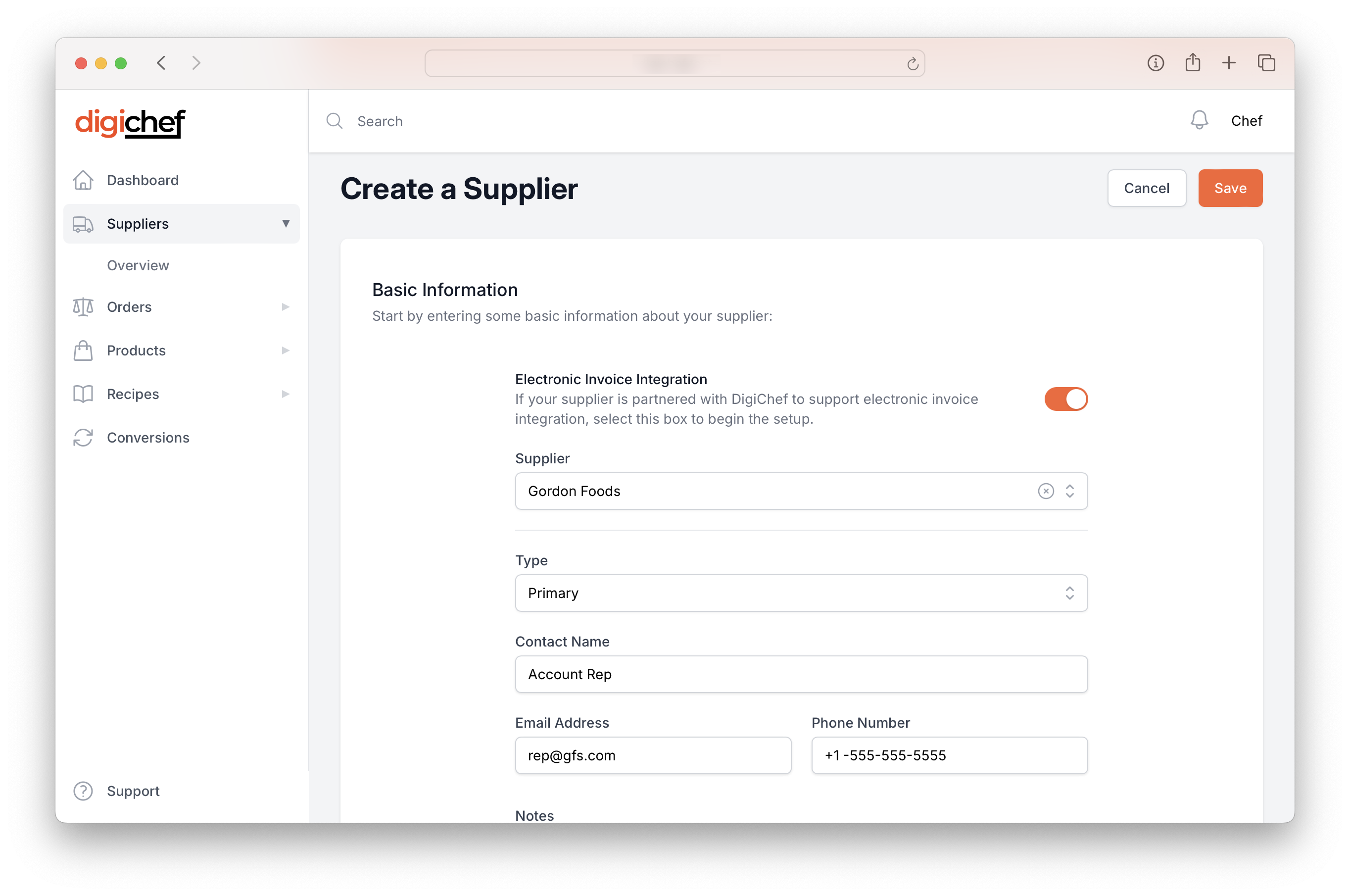 Create a suppiler